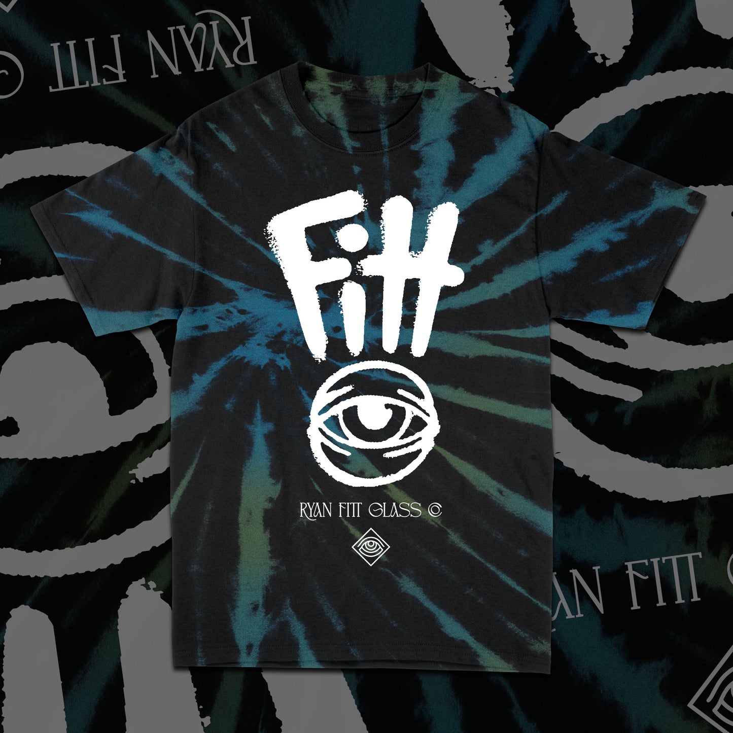 Eye Logo T-shirt - Black Galaxy Spiral Tie-Dye